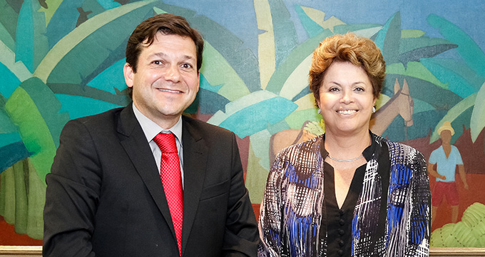 Geraldo Julio e Dilma Rousseff em Brasília (Foto: Roberto Stuckert Filho/PR)